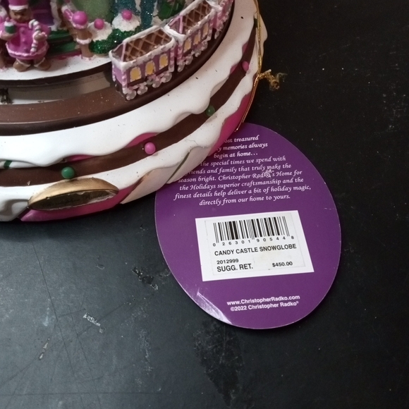 The NWT Christopher Radko Candy Castle Snowglobe - Picture 3 of 5